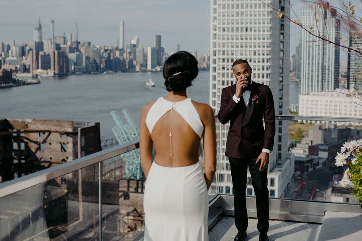 Groom Reacts to First Look in Brooklyn, New York