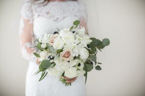Romantic Garden Rose, Peony and Eucalyptus Bouquet