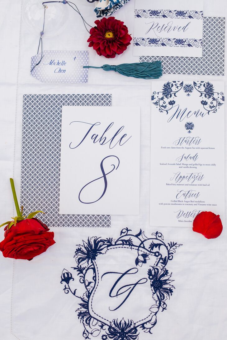 Navy and White Paper Goods