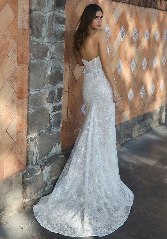 L'amour by Calla Blanche LA25250 Teasanah Sheath Wedding Dress - 2
