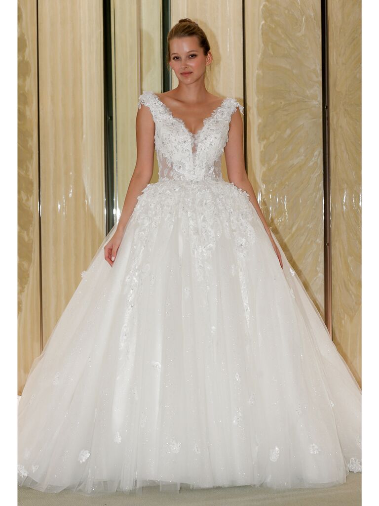 Randy Fenoli Fall 2019 Bridal Collection sparkly tulle ball gown with embellished bodice