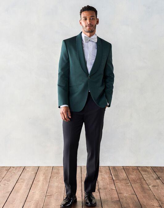 The Black Tux Emerald Shawl Jacket Tuxedo Green Tuxedo - 6