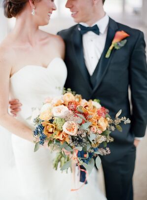 Bouquet with Orange and Red Flowers