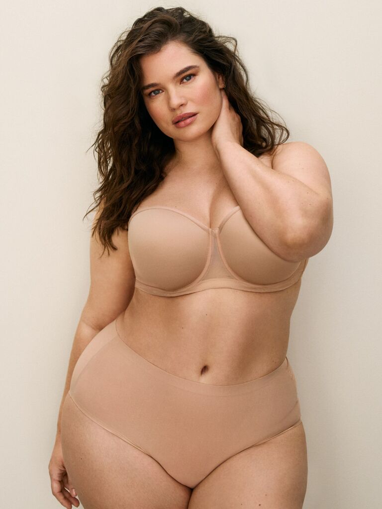 fuller bust strapless wedding bra in nude