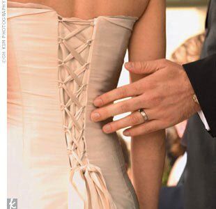 Susan selected her strapless silk shantung gown just six weeks before the wedding.