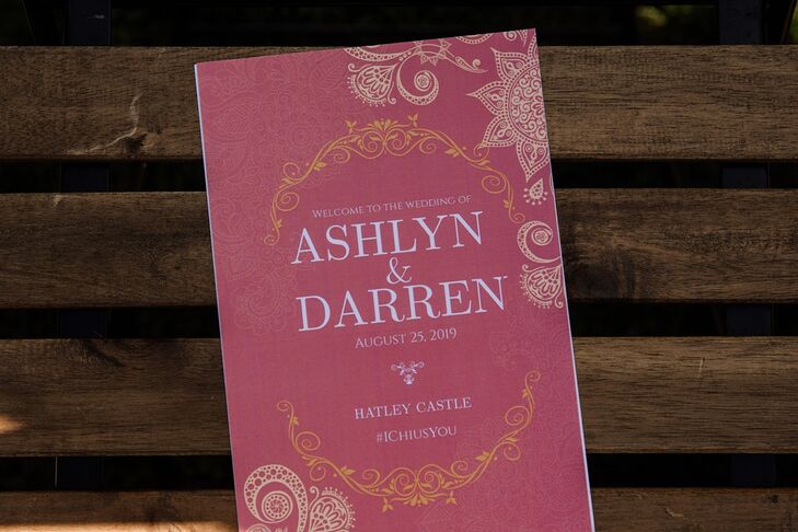 Modern Pink Hindu-Inspired Programs with Typography