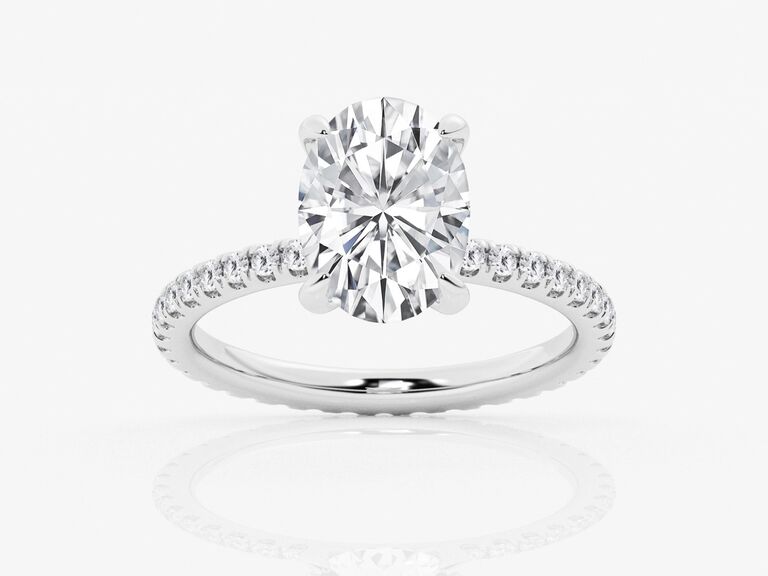 2-carat oval engagement ring with diamond band
