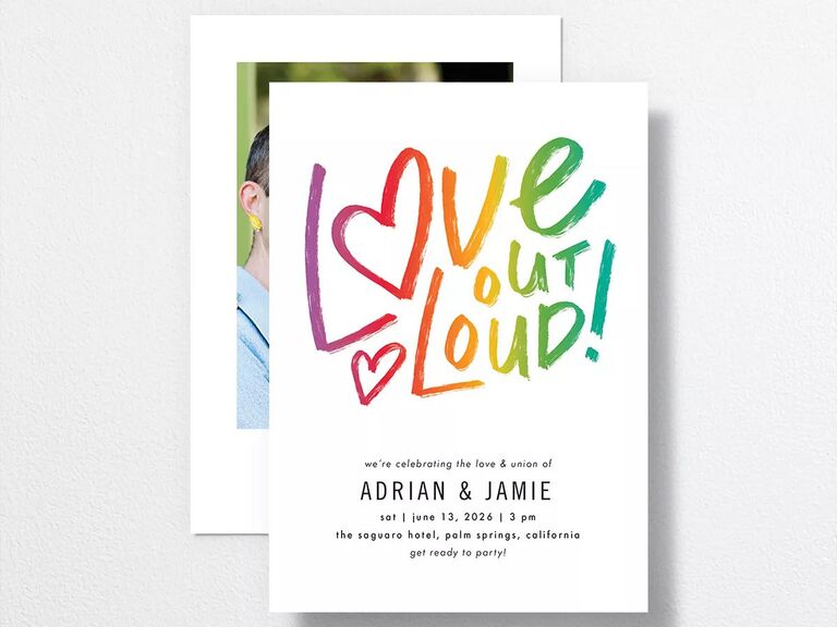 Love Out Loud engagement party invitation