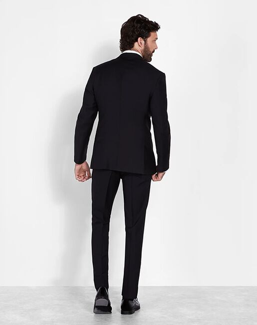 Black 6 Button Peak Label Floral Tuxedo