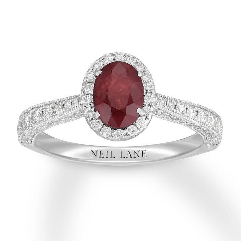 Kay Jewelers Neil Lane Ruby Engagement Ring in 14K White Gold