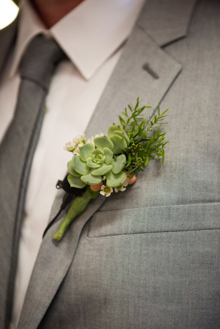 Southwest-Inspired Succulent Groom's Boutonniere