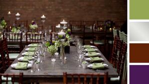 Mint Green, Silver, Brown and Purple Color Palette