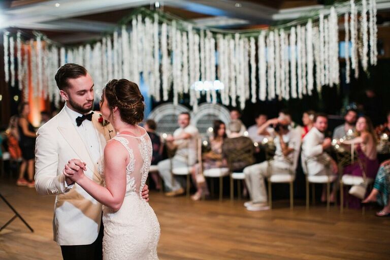 Wedding updo bun with braid