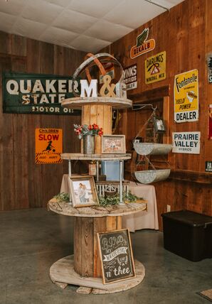 Rustic Wood Cable Reel Photo Display