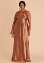 Birdy Grey Cindy Dress in Satin Rust V-Neck Bridesmaid Dress - thumbnail - 4