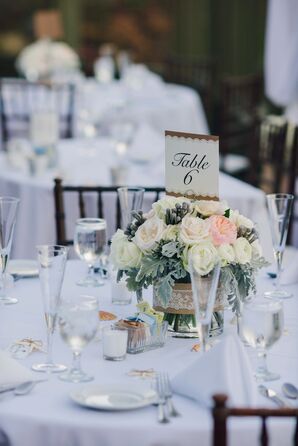 Gold and White Table Number