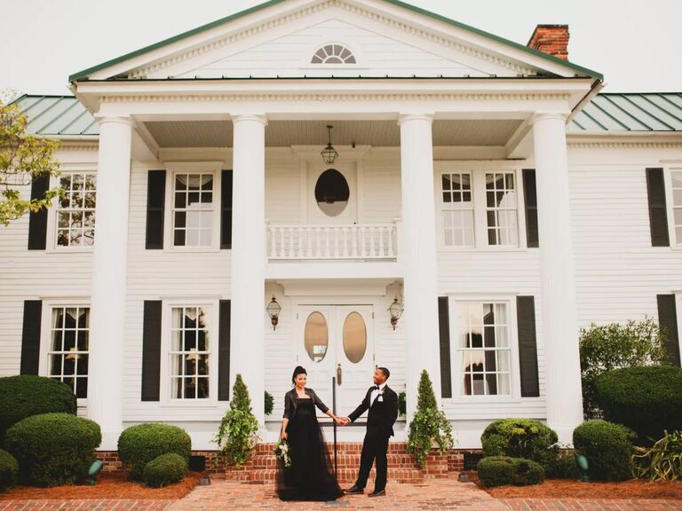 winter wedding ideas black wedding dress