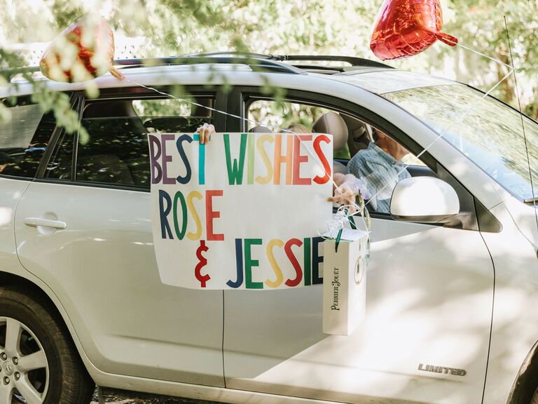 rainbow wedding ideas congratulatory sign