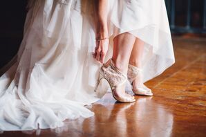 Ivory Lace and Satin Wedding Shoes