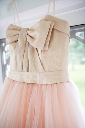 Vera Wang Gold and Pink Wedding Dress
