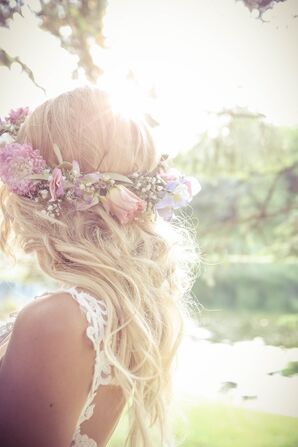 Rose and Baby's Breath Flower Crown