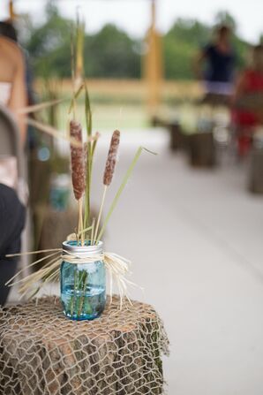 Mason Jars Filled with Cattails