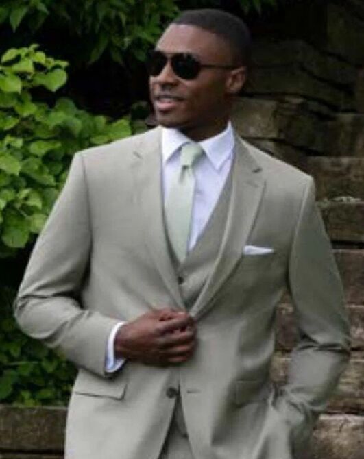 BLACKTIE SHARKSKIN Celadon Wedding Suit Green Tuxedo - 3