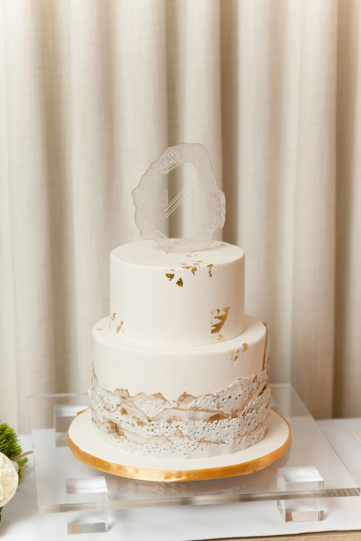 Modern Geode Wedding Cake Topper