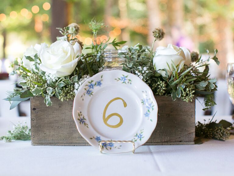 China plate wedding table number