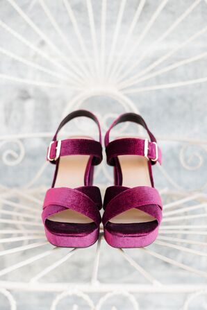 Burgundy Velvet Heels