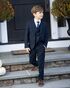 BLACKTIE "Liam" Midnight Blue Suit (5-Piece Set) Flower Girl Dress and Ring Bearer Outfit - thumbnail - 1