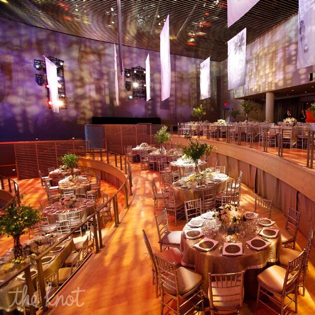 “Finding a unique space was key,” says Crokos, who discovered Manhattan’s Jazz at Lincoln Center. “We knew it would be such an exciting change for guests; everyone is so used to going to weddings with the standard setup.” Plus, it tied in nicely with the couple’s passion for live music.