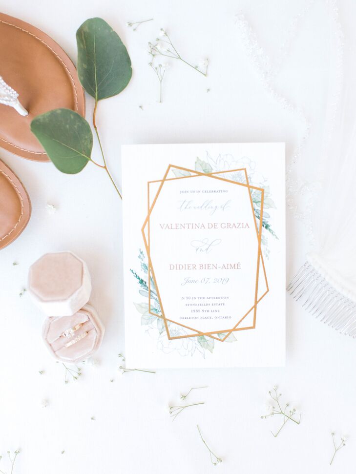 Romantic Wedding Invitation with Geometric Design