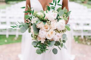 Rose-and-Eucalyptus Bouquet for Wedding at the Royal Crest Room in St. Cloud, Florida