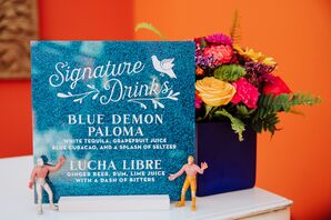 Signature Cocktails at Luchadore Themed Wedding