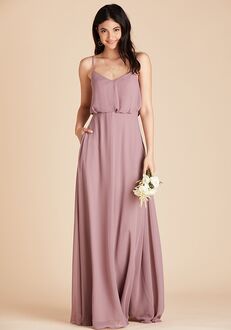 Birdy Grey Gwennie Dress in Dark Mauve V-Neck Bridesmaid Dress