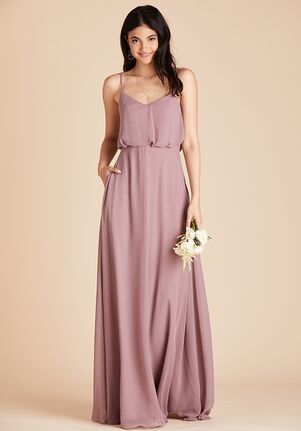 Birdy Grey Gwennie Dress in Dark Mauve V-Neck Bridesmaid Dress