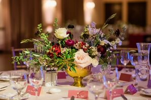 Simple, Low Centerpiece With Roses