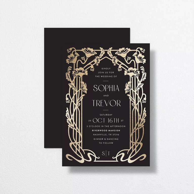 The Knot Gilded Nouveau Wedding Invitations with foil accents