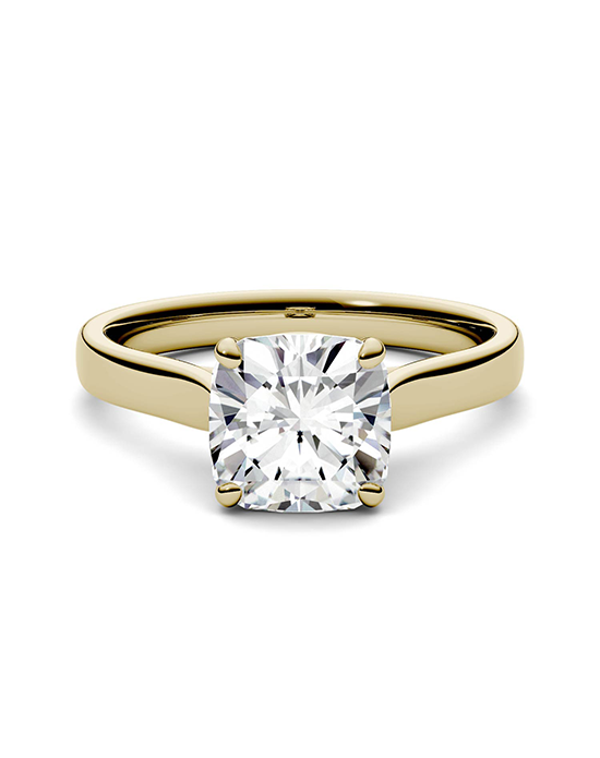 Forever One Moissanite Elegant Cushion Cut Engagement Ring - 1