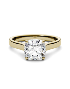 Forever One Moissanite Elegant Cushion Cut Engagement Ring