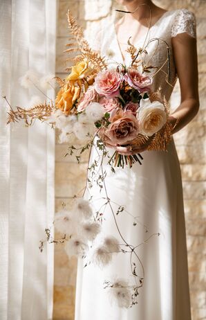 Wedding Bouquet With Dried Foliage at Wedding at Terra Gallery in San Francisco, California