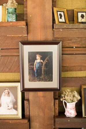 Rustic Reception Memory Wall