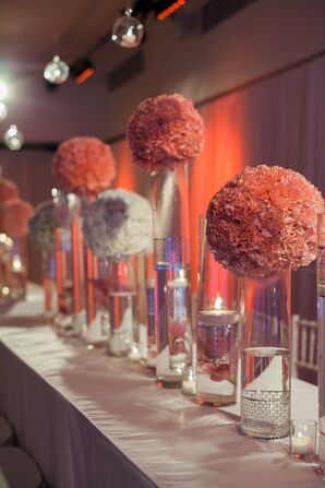 Pink and White Hydrangea Centerpieces