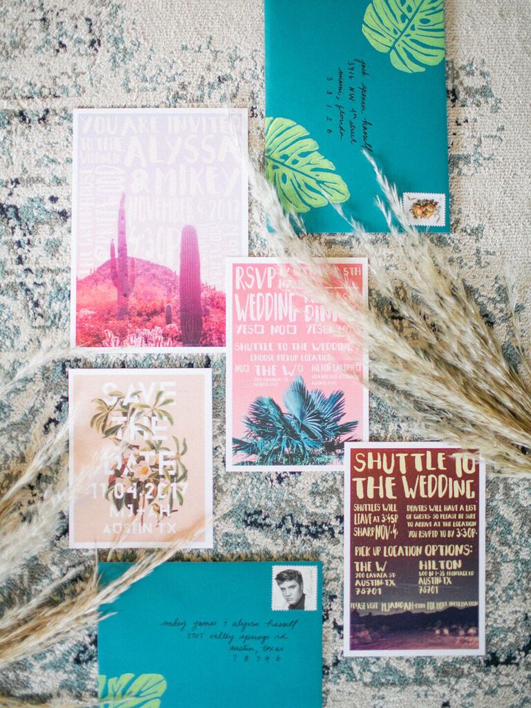 rainbow wedding ideas stationery