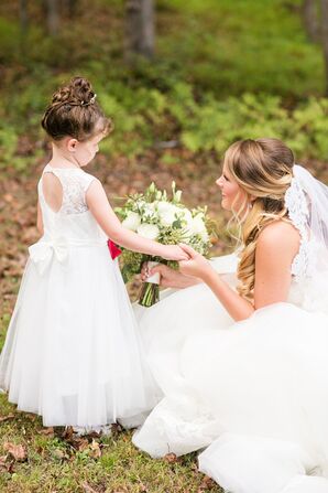 Lace Key-Hole Back Flower Girl Dress