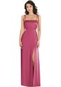 Dessy Group Skinny Tie-Shoulder Satin Maxi Dress with Front Slit - 8214 Bridesmaid Dress - thumbnail - 1