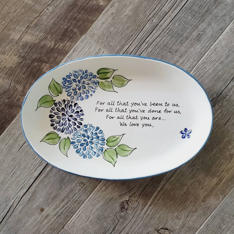 An elegant plate from BrushStrokePlates to say thanks on your wedding