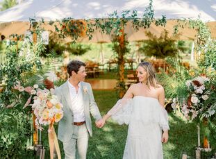Since Jamie is originally from California, it was only natural that her wedding to Casey channel a bohemian west coast vibe with an explosion of flora