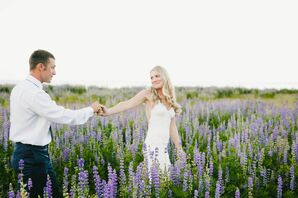 Couple in Field of Lavender
